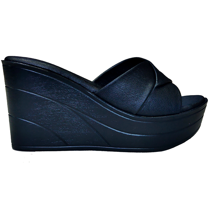 Dép Nữ Quai Ngang Đế Xuồng Da Bò Thật HÀ NAM Thời Trang Cao Cấp 9cm DNU2024