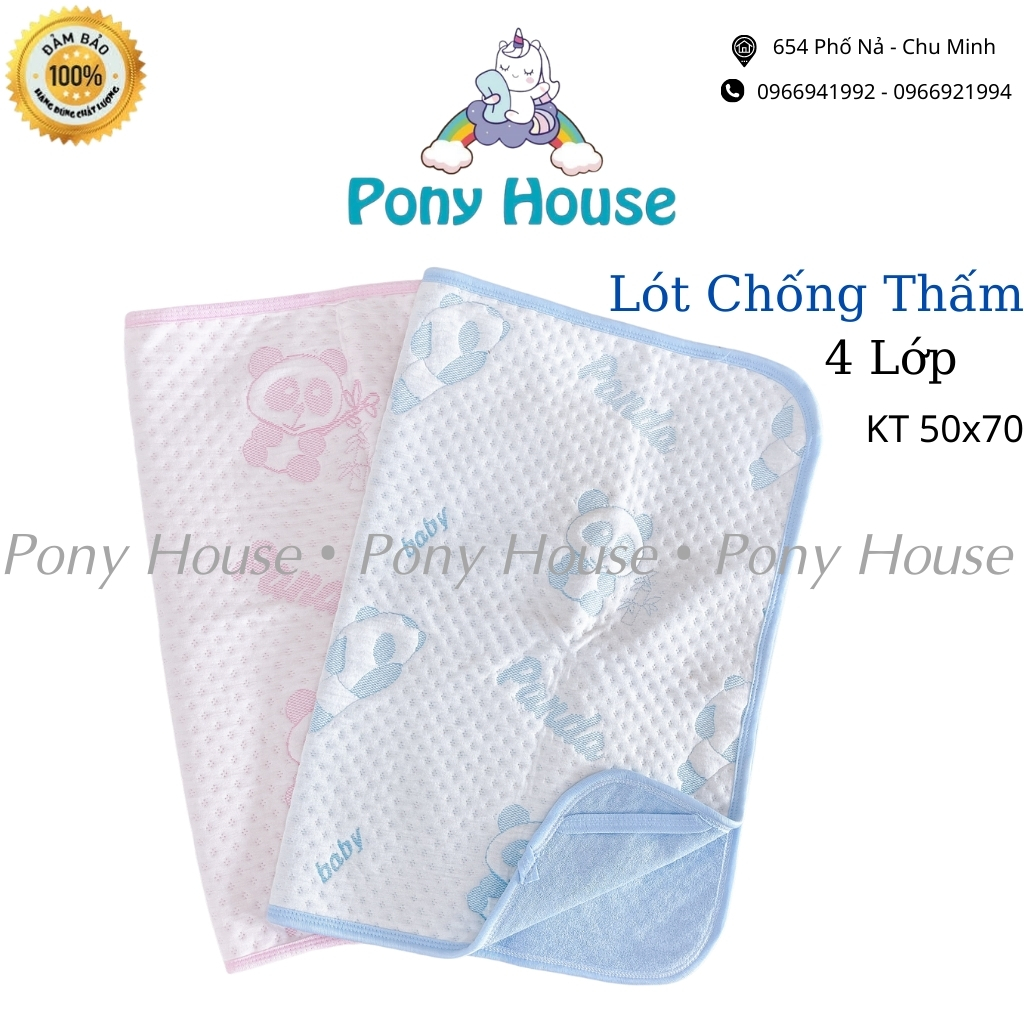 Miếng Lót Chống Thấm 4 Lớp Siêu Mềm, Mịn, Thoáng Cho Bé Sơ Sinh Giặt Máy Được Kt 50X70Cm