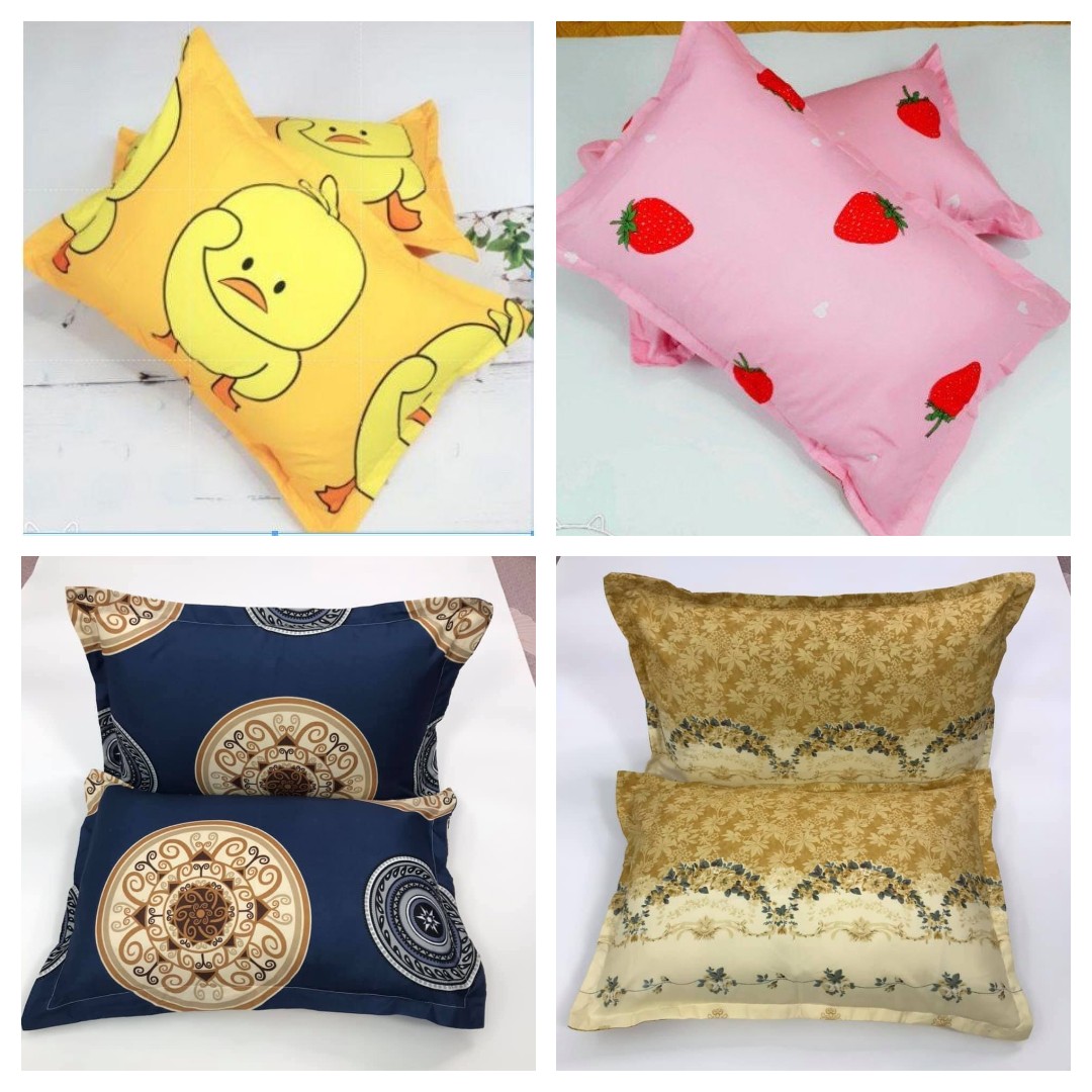 Bộ 2 Vỏ gối nằm,áo gối nằm cotton poly vải mềm mát,xả kho giá lỗ Mã hàng VG1811 Bà Béo  Kho chăn ga gối, ga giường, drap giường