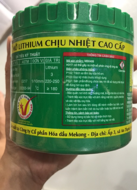 Mỡ bò chịu nhiệt LitOl3 400g