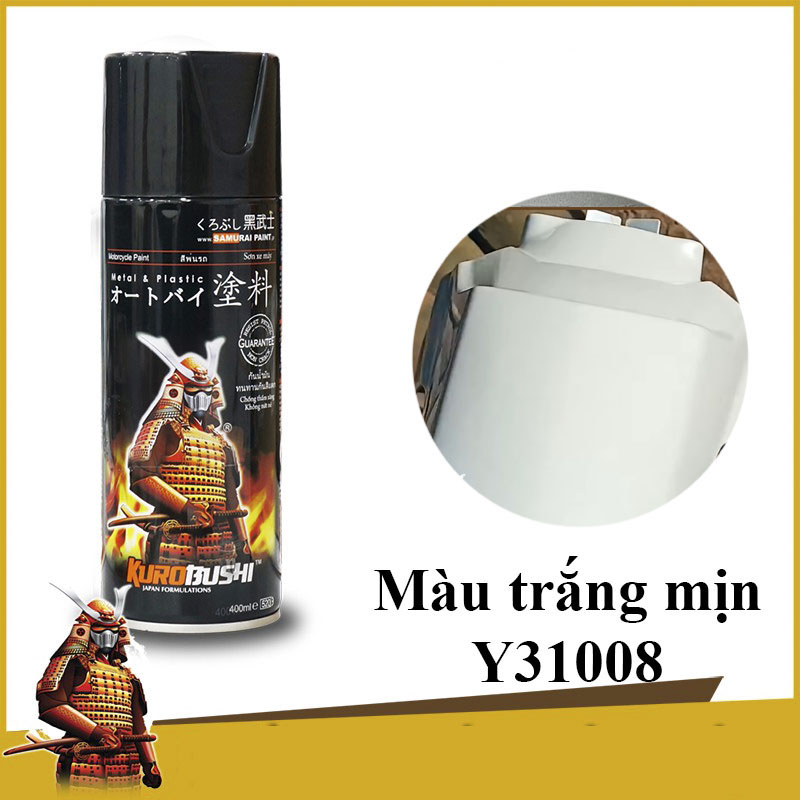 [HCM]Y31008 _ Sơn xit Samurai Y31008 màu trắng mịn