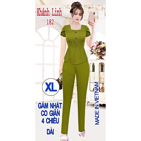 Đồ bộ nữ hàng thiết kế vải Gấm nhật ( M 182) ống đứng