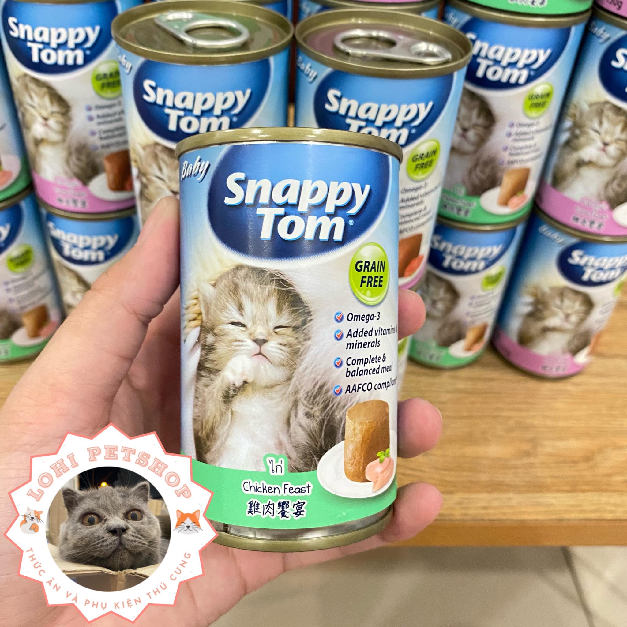Thức ăn pate Snappy tom mèo con lon 150gr