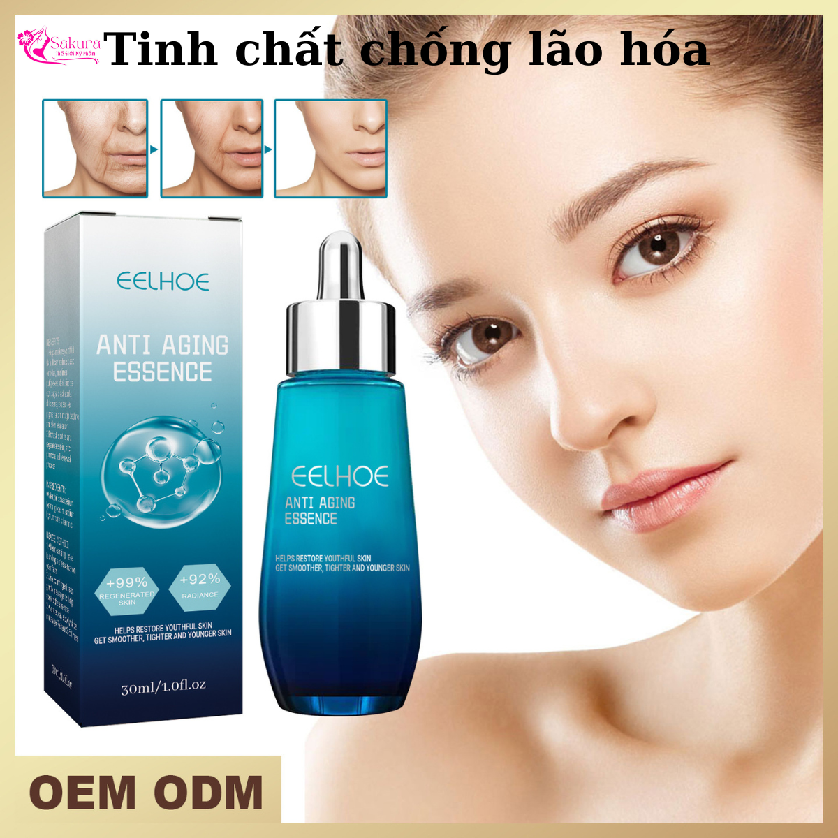 Tinh chất ngừa lão hóa da, cải thiện nếp nhăn, dưỡng ẩm, nuôi dưỡng da săn chắc, sáng mịn....