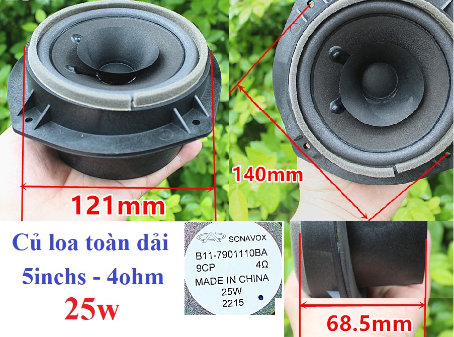 1 Củ loa trung các loại đến 6 inchs 100w