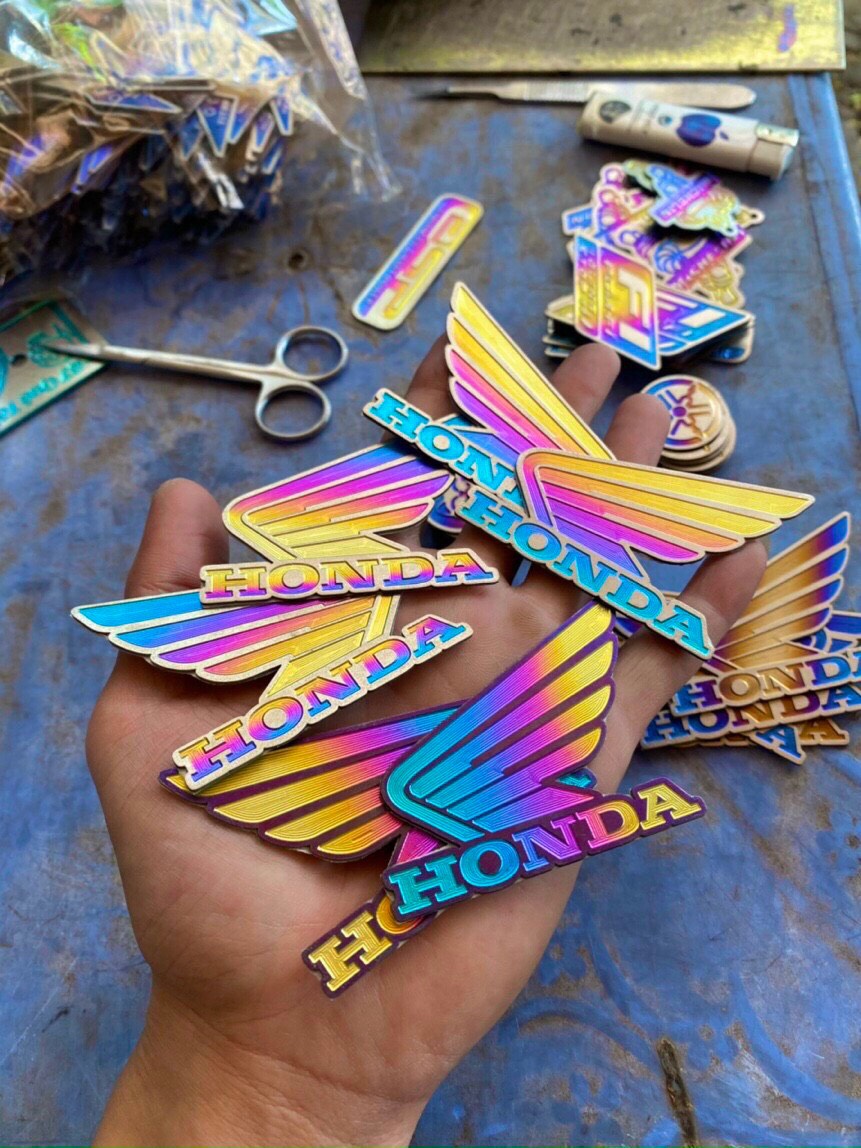 Honda Bird Wing Titanium Stamp Price Pair