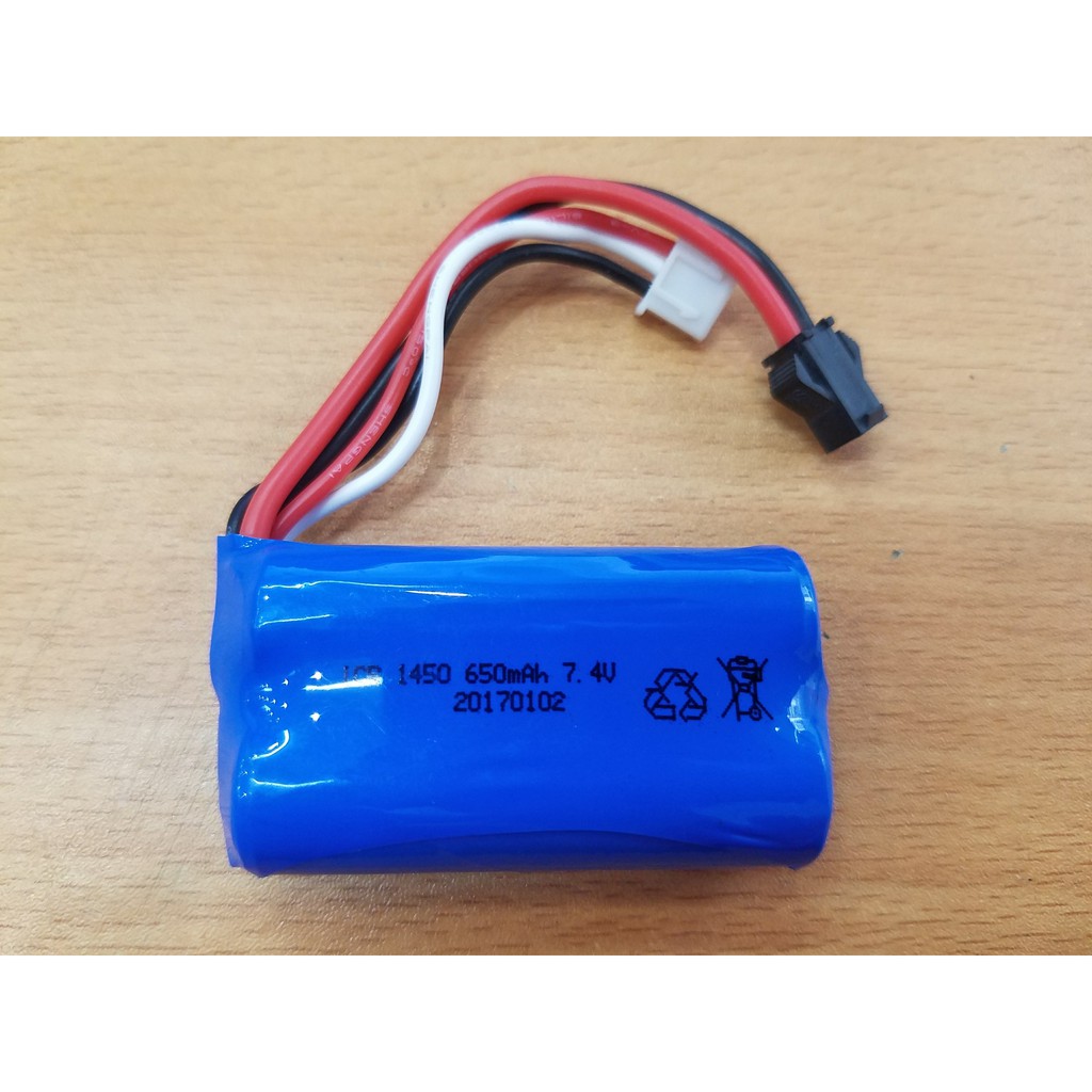 Pin sạc hình trụ Lithium 7.4v 650mah chân đen SM,hàng chất lượng cao giá tốt