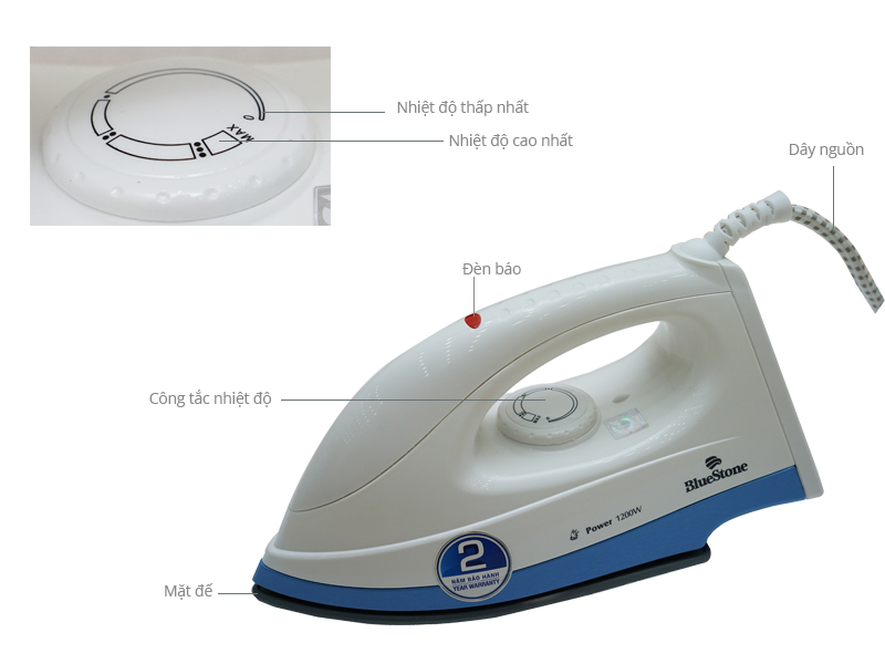 Bàn ủi khô BLUESTONE DIB-3755B (mặt là bằng gốm sứ)