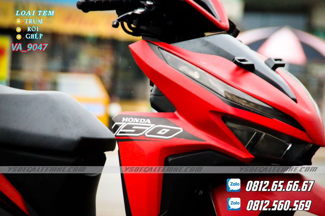 Tem trùm Vario đỏ đen nhám.có thể đổi màu