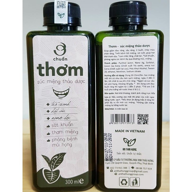Nước súc miệng thảo dược thiên nhiên thơm chai 300ml