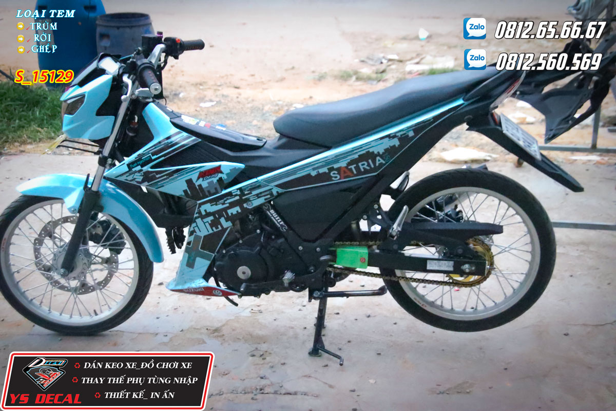 Tem rời Satria xanh đen