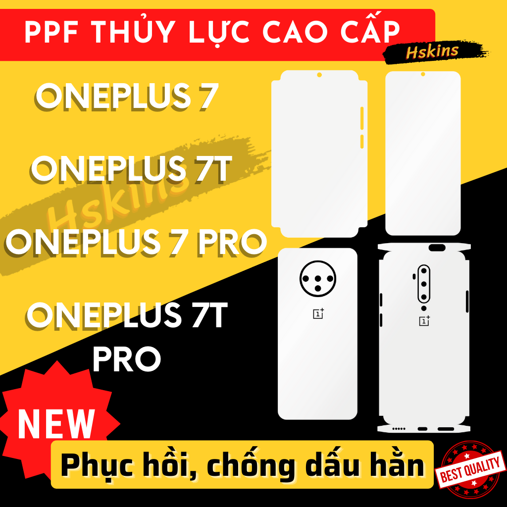Miếng dán ppf thủy lực oneplus 7 / 7t / 7 pro / 7t pro màn hình, mặt lưng cao cấp