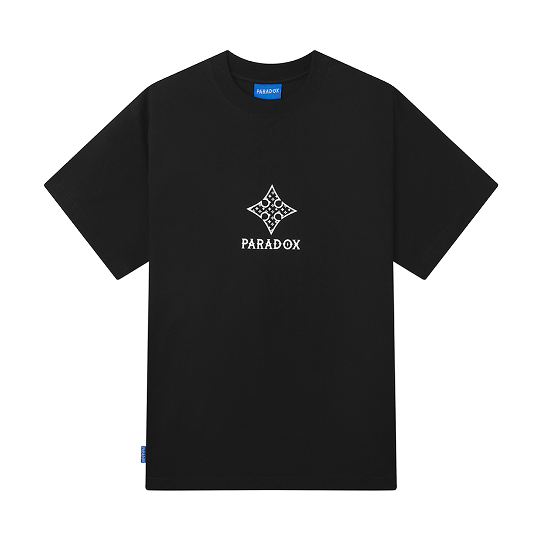 Áo thun form rộng paradox tay lỡ - unisex - in hình - mono pattern tee - đen