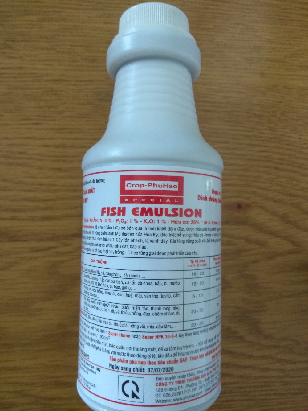 [HCM]Phân hữu cơ đạm cá FISH EMULSION - Chai 500 ml