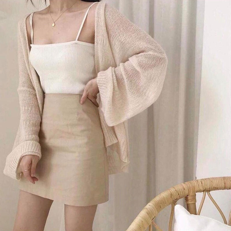 [HCM]Áo Khoác Cardigan Len Dệt Mỏng