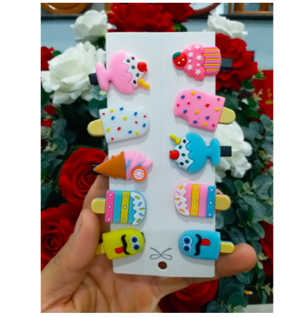 Set 10 kẹp tóc đáng yêu cho bé ( 1 vỉ = 10 kẹp mix ngẫu nhiên các hình)