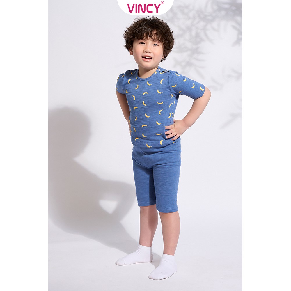 Bộ đồ thun lửng bé trai vincy thoáng mát stl010w11