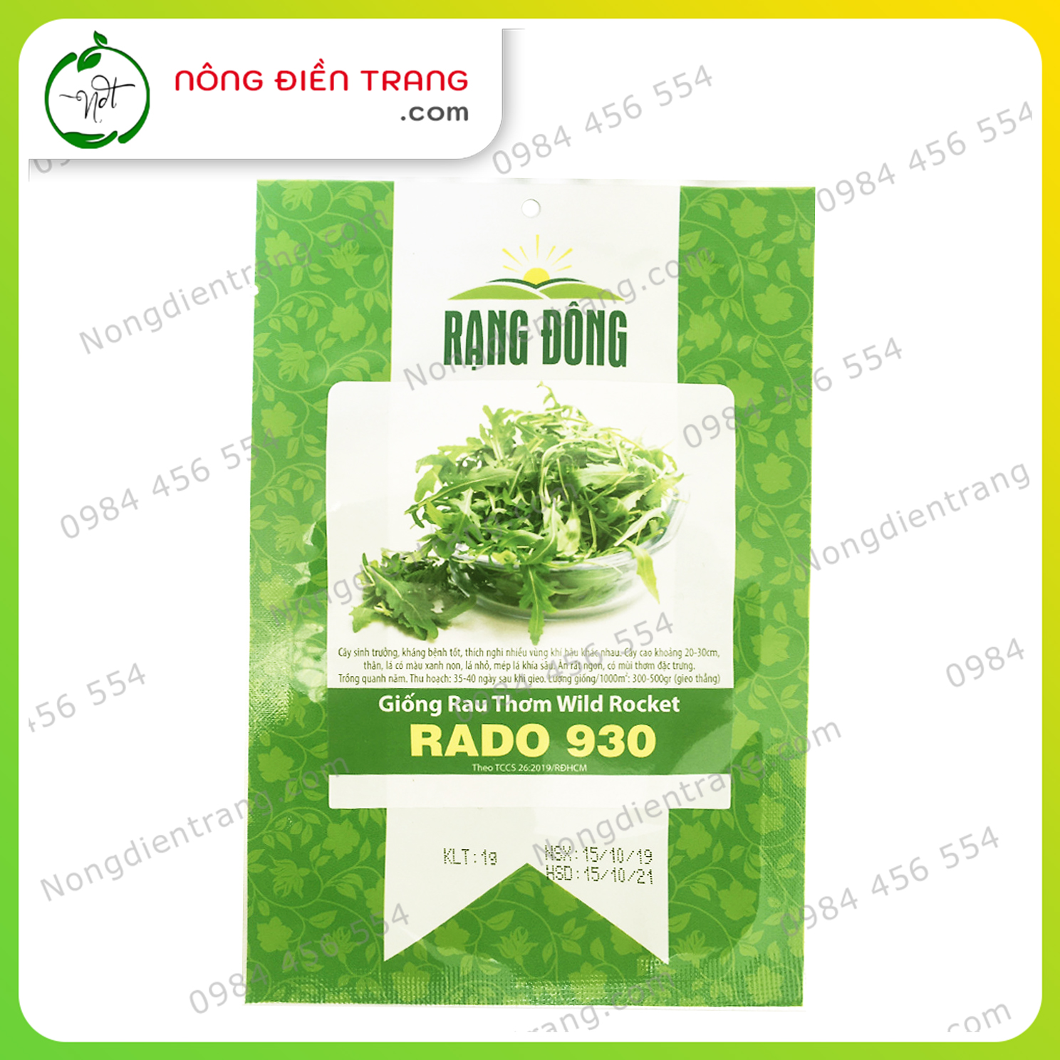 Hạt giống rau thơm wild rocket rado 930 - gói 1g - rau thơm rocket sinh trưởng mạnh, kháng bệnh tốt