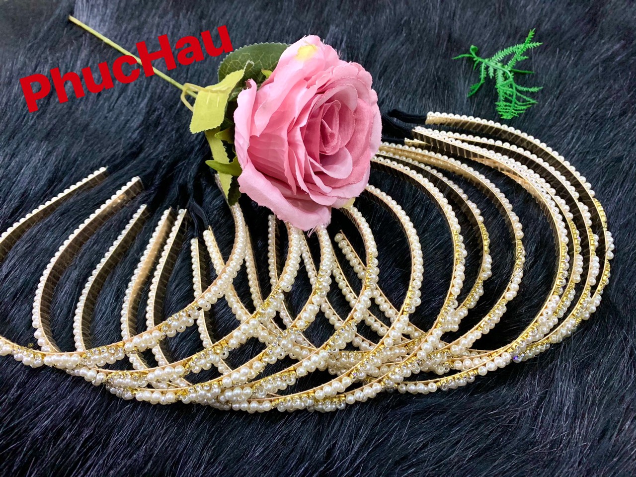 Băng Đô Cài Tóc Nữ Thời Trang Đính Hạt Trai Siêu Đẹp
