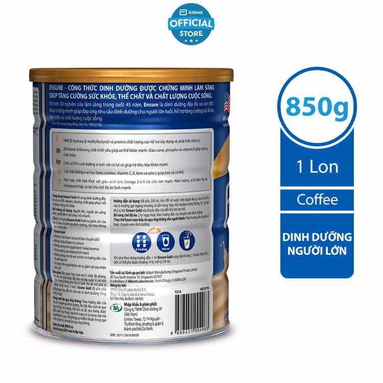 Ensure Gold Hương Cafe 850g - ESMCFE