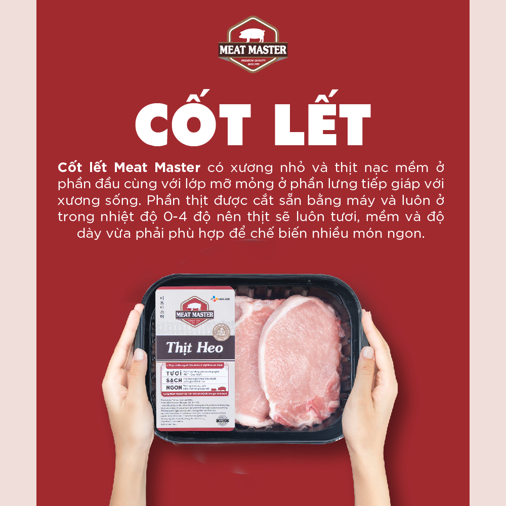 Cốt lết heo Meat Master ( 400G ) - Thịt heo mát ngon, mềm mọng, ngọt thịt -