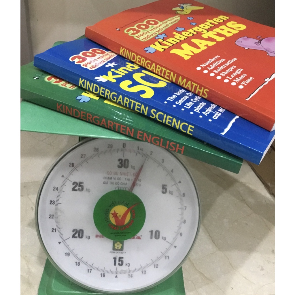 300 Kingdergarten Maths, Science, English tặng kèm file nghe
