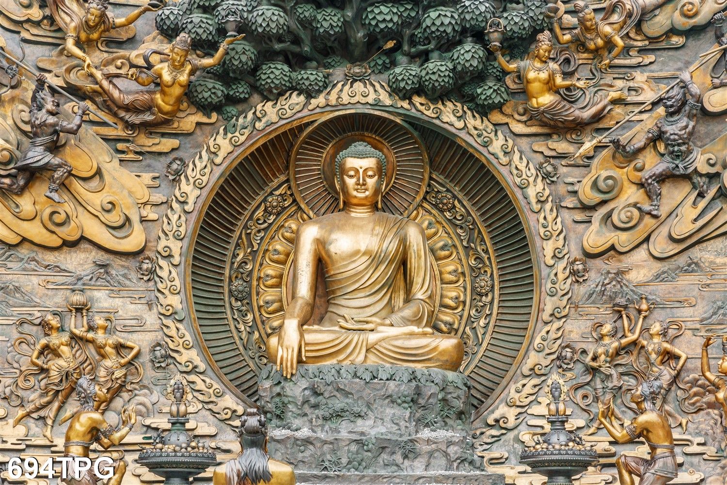 Tranh dán tường 3d phật