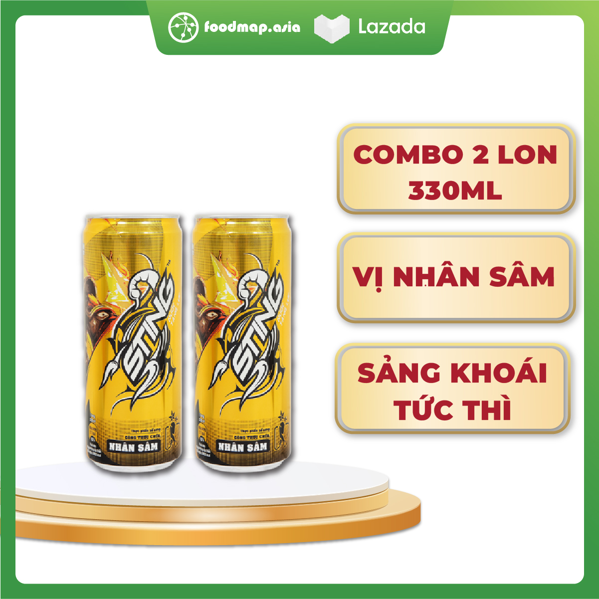 [COMBO 2 LON] Nước Tăng Lực Sting Gold - Lon 330ml