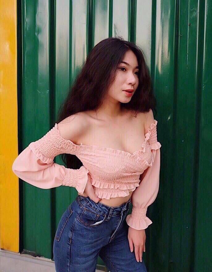 Áo kiểu đắp ngực tay dài loe cực dễ thương (ảnh thật)