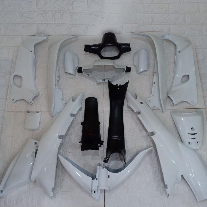 [TẶNG TEM] Vỏ nhựa xe máy - Bộ dàn áo xe WAVE alpha - Wave Zx - Wave 110 đời xe 1997 đến 2006, nhựa ABS nguyên sinh màu TRẮNG OX538,  , linh phụ kiện xe máy giá rẻ