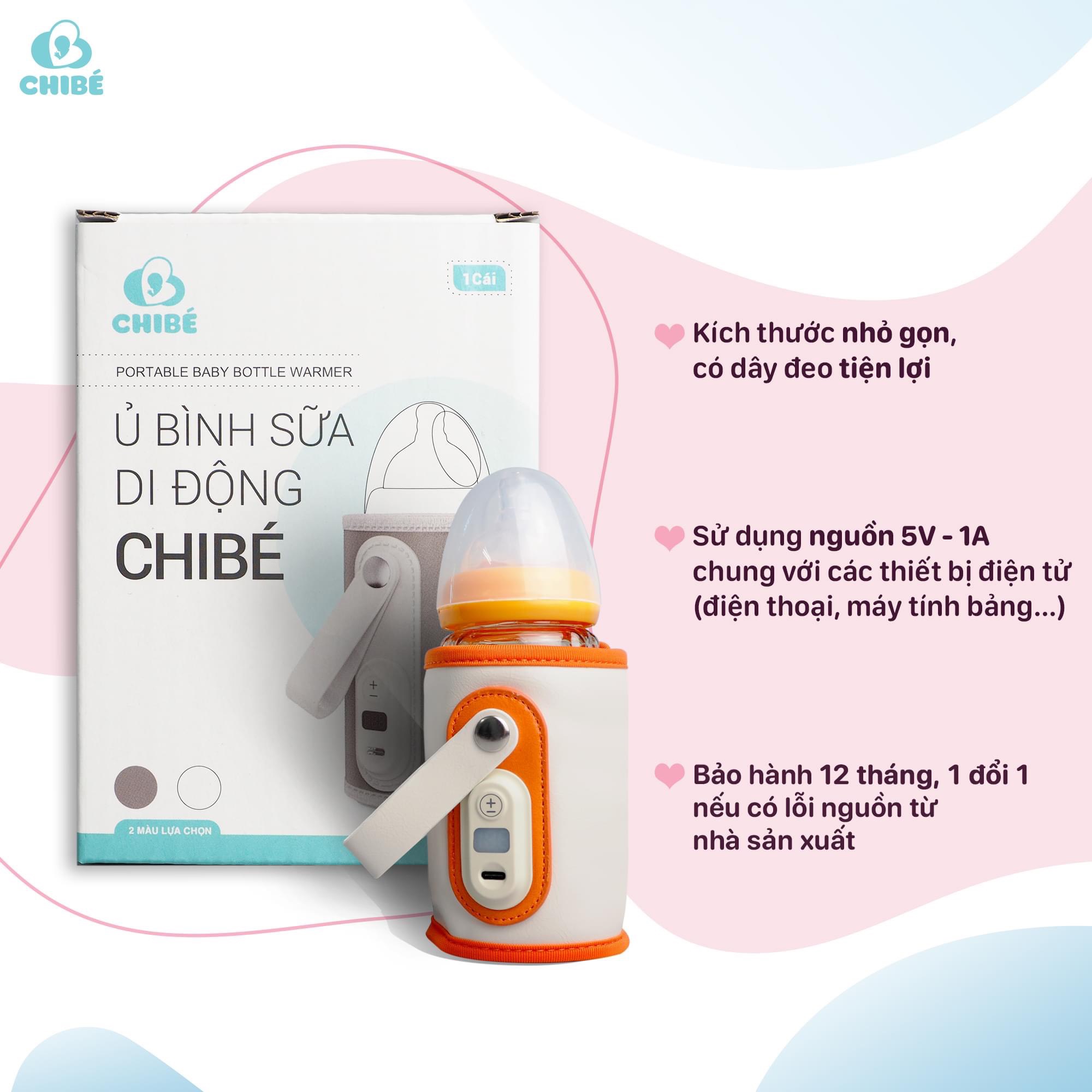 Ủ bình sữa di động ChiBé 5 cấp độ tiện lợi.
