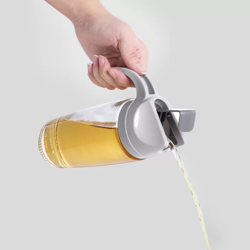 Bình đựng rót dầu thủy tinh nắp mở tự động 600ml