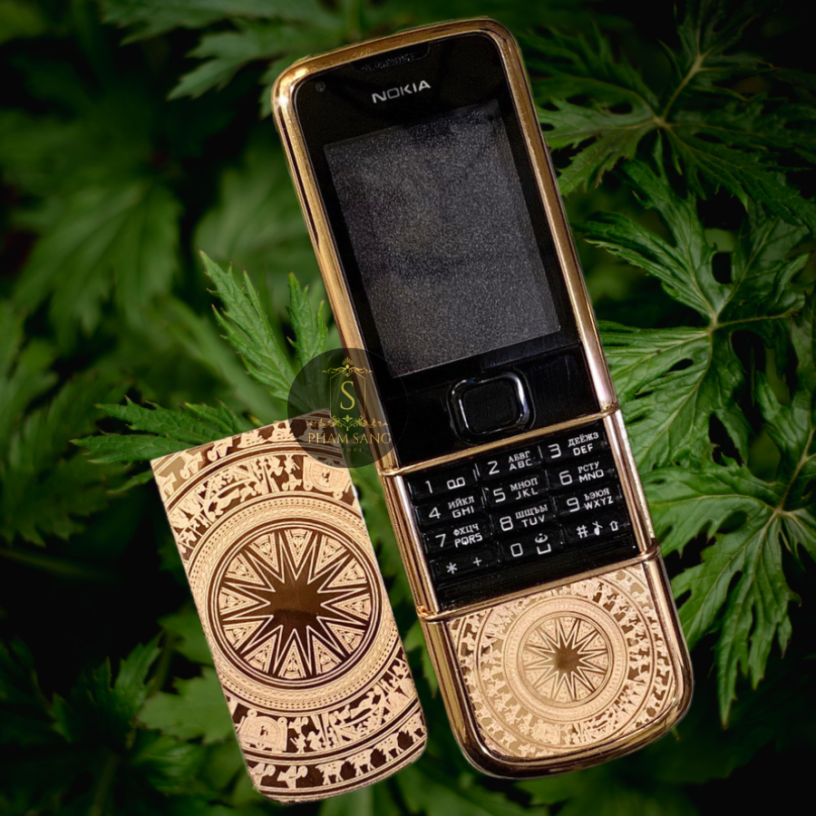 Miếng dán thay da nokia 8800 arte trống đồng mạ vàng