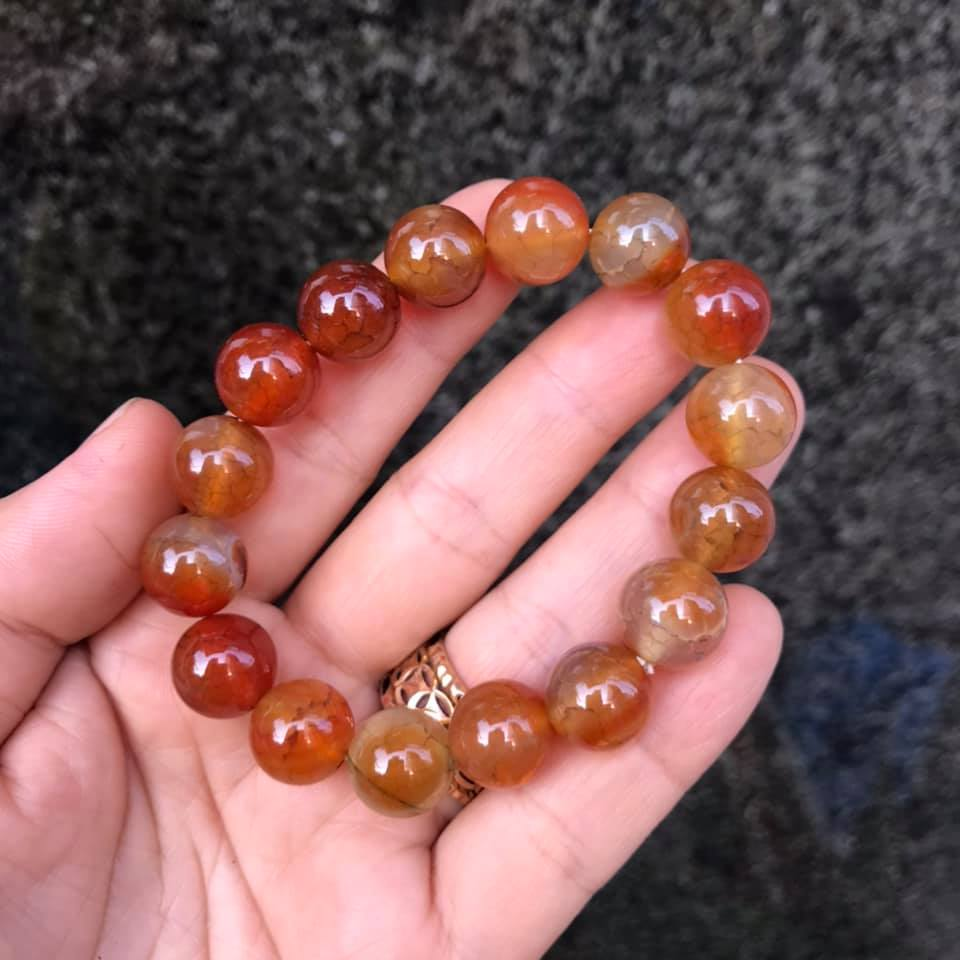 [HCM]VÒNG TAY ĐÁ MÃ NÃO VÂN RỒNG 12LY MẪU AA