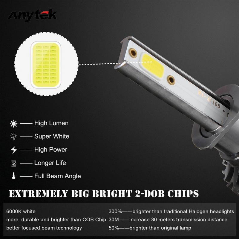 2x 4 Side HB3 9005 LED Headlight Bulbs Real 100W 10000LM High Low Beam 6000K