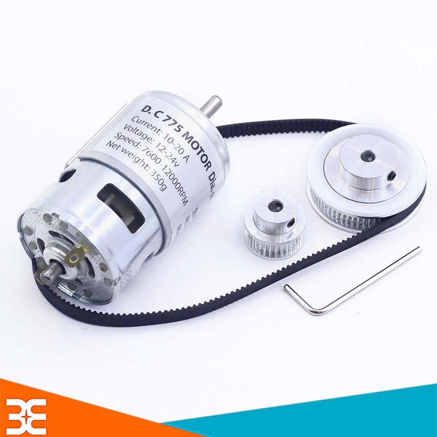 Combo động cơ 775 trục tròn đơn 288w và bộ truyền động