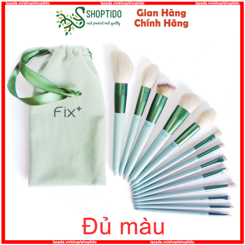 Bộ cọ trang điểm cá nhân cao cấp 13 cây Fix+ màu xanh/ màu hồng Pastel trendy