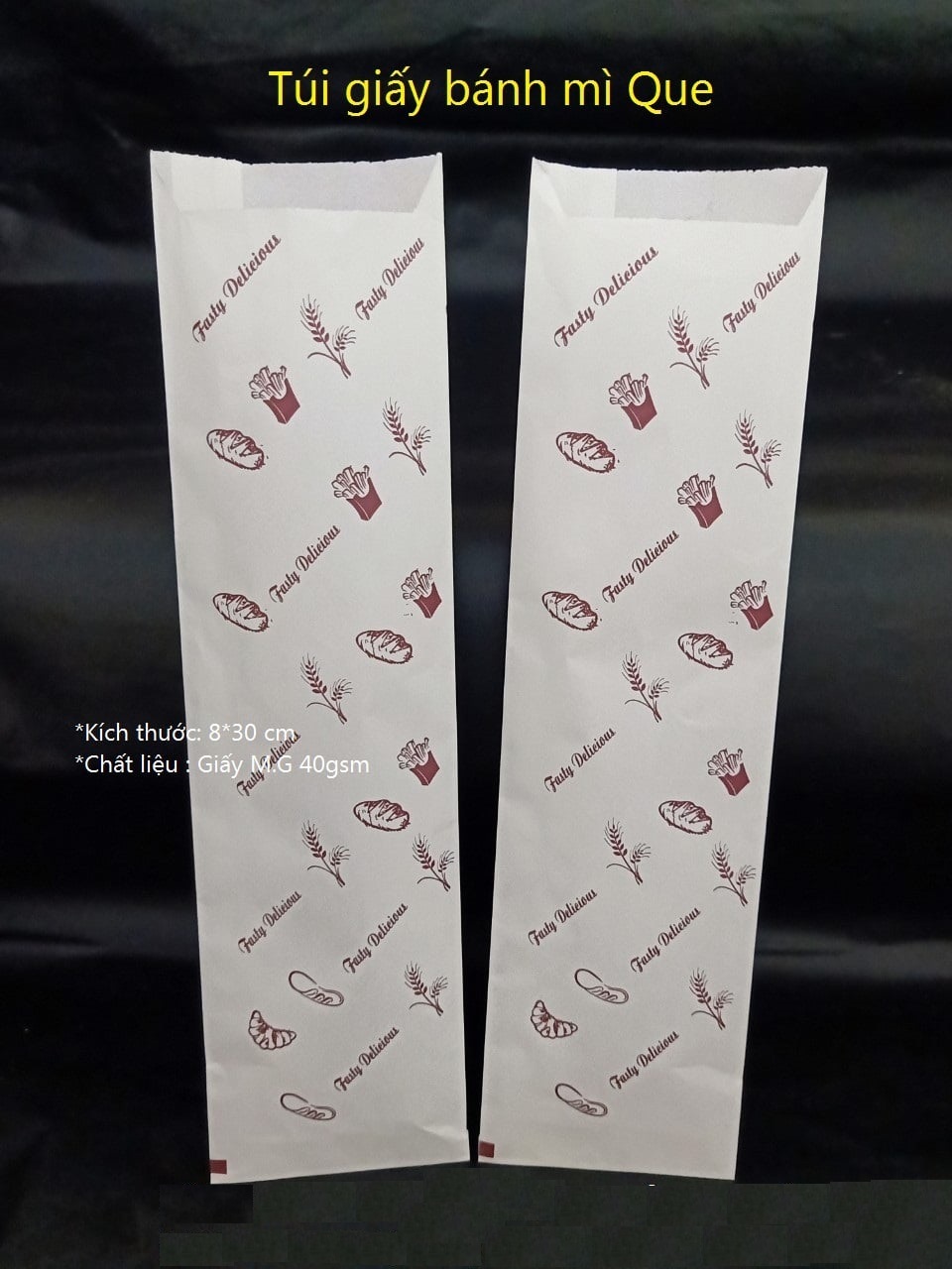 [HCM]100 túi giấy đựng bánh mì que