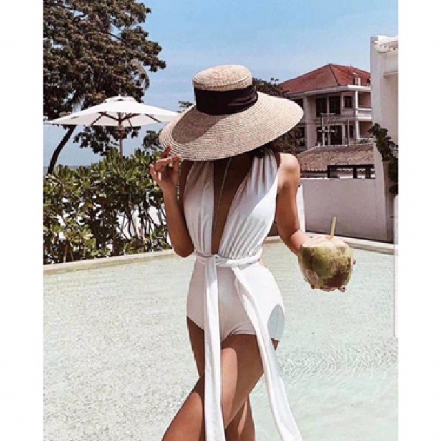 Bikini một mảnh xẻ ngực dây dài sexy (cột được nhiều kiểu)