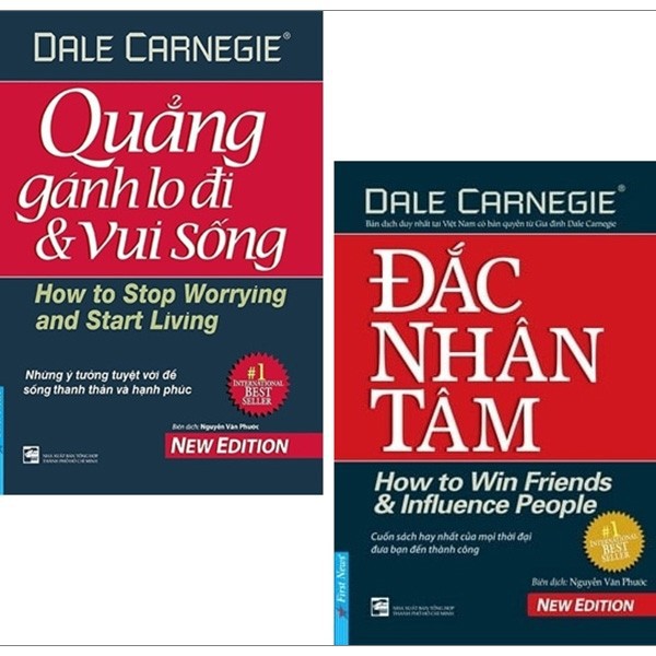Sách - combo 2 cuốn sách đắc nhân tâm và quẳng gánh lo đi và vui sống - first news