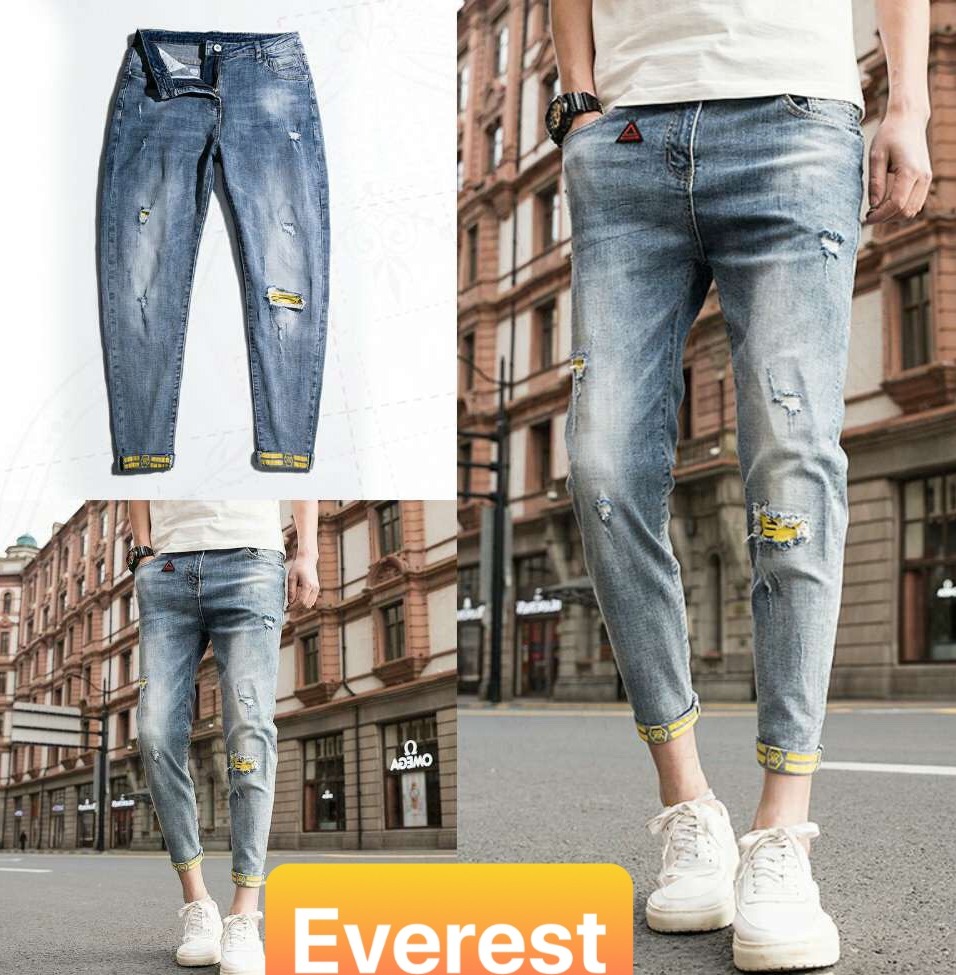 QUẦN BAGGY JEAN NAM CHẤT BÒ XANH GẤU VÀNG ĐÀI LOAN KIỂU MỚI HOT TREND SIÊU VIP EV-255 EVEREST FASHION