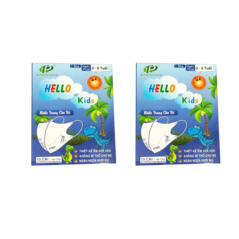 Khẩu trang 3D Hello Kids cho bé (hộp 10 cái)