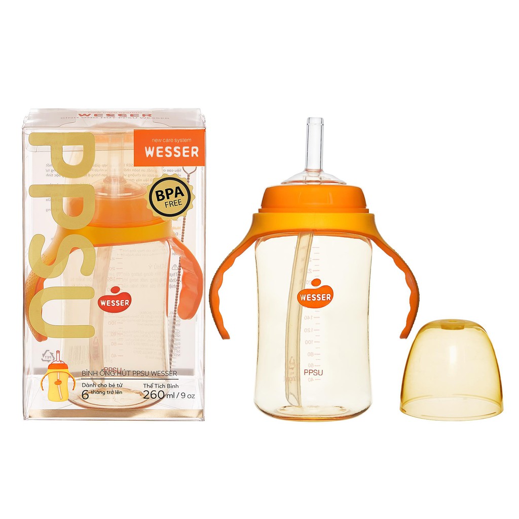 Bình ống hút PPSU Wesser (260ml)