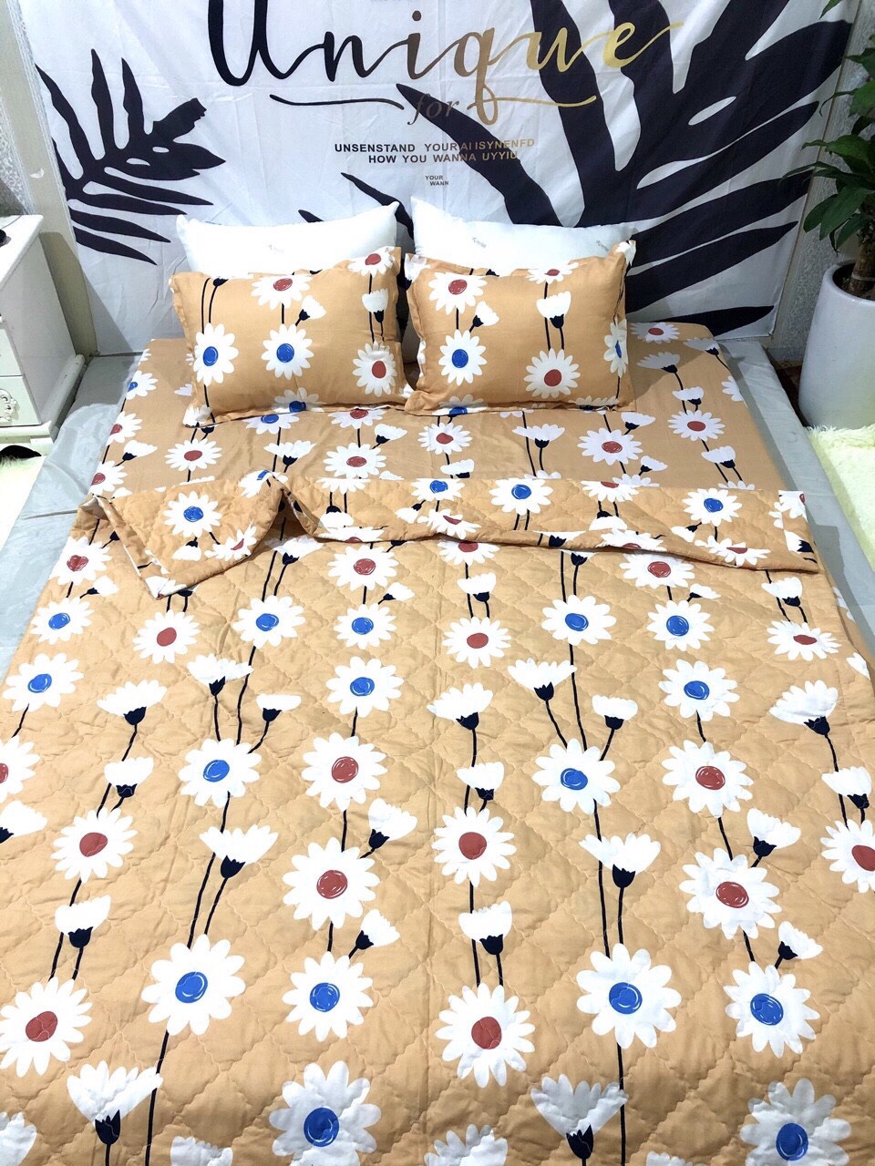 [ RẺ VÔ ĐỊCH ] Set 5 món chăn hè ga chun poly cotton (chăn, ga, gối, vỏ ôm)