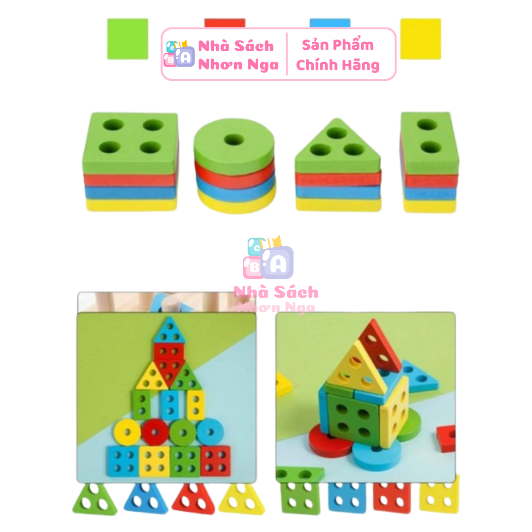 Đồ Chơi Thả 4 Cọc Gỗ Dạng Dài