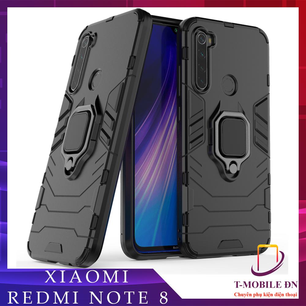 Ốp lưng Xiaomi Redmi Note 8 chống sốc iron man kèm nhẫn ring chống xem video tiện lợi