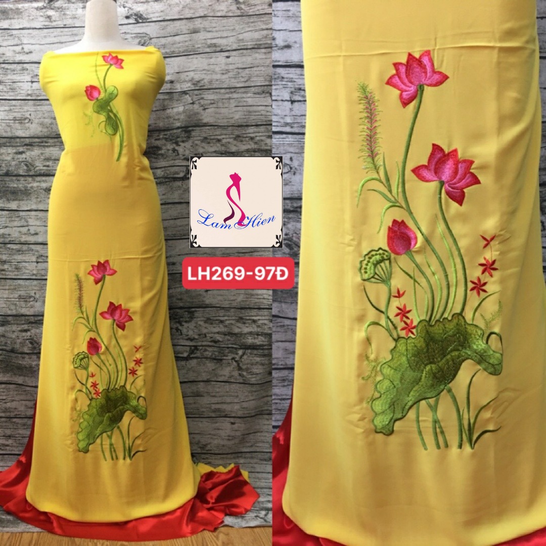 Vải may áo dài bông thêu LH269