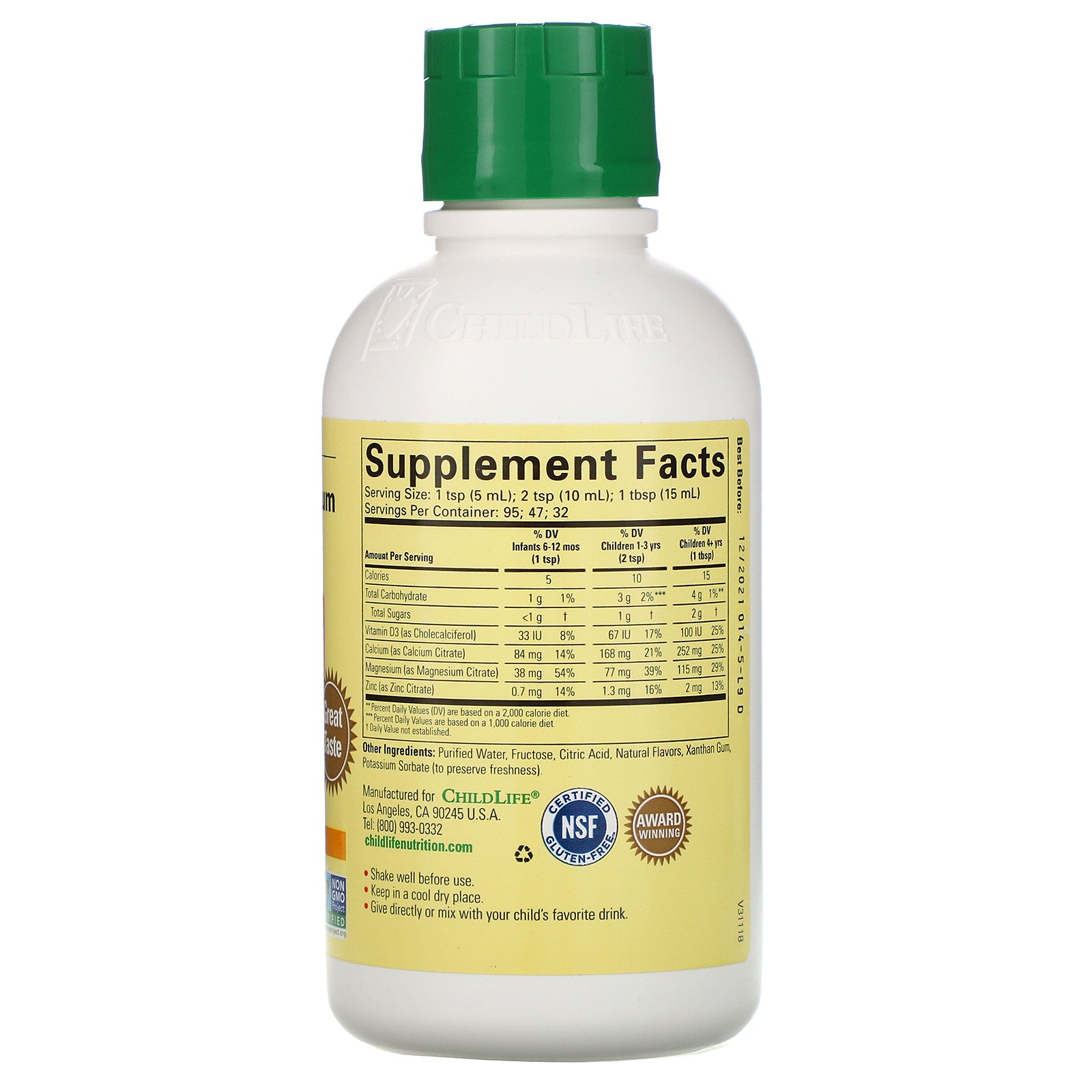 ChildLife Liquid Calcium with Magnesium 473 ml