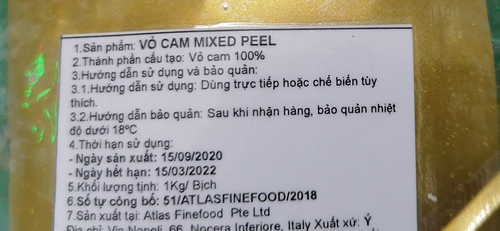 [200g] MỨT VỎ CAM HẠT LỰU (Mix Peel)