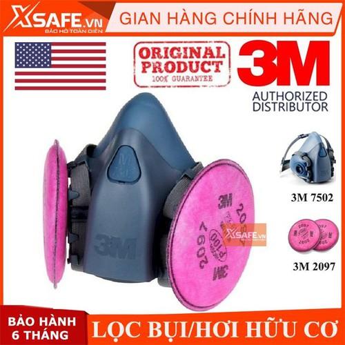 3 M 7502 respirator 3 PCs set (with 3 M 2097 drip cap) N95 anti-dust respirator fire fighting mask